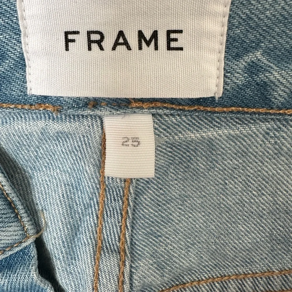 Frame Denim Light Blue Jeans with Silver Button 100%cotton - Picture 5 of 15
